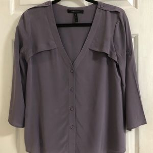 BCBGMaxAzria Lavender Silk Top